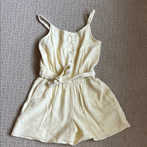 Yellow Button-Front Romper - Picture 11 of 12